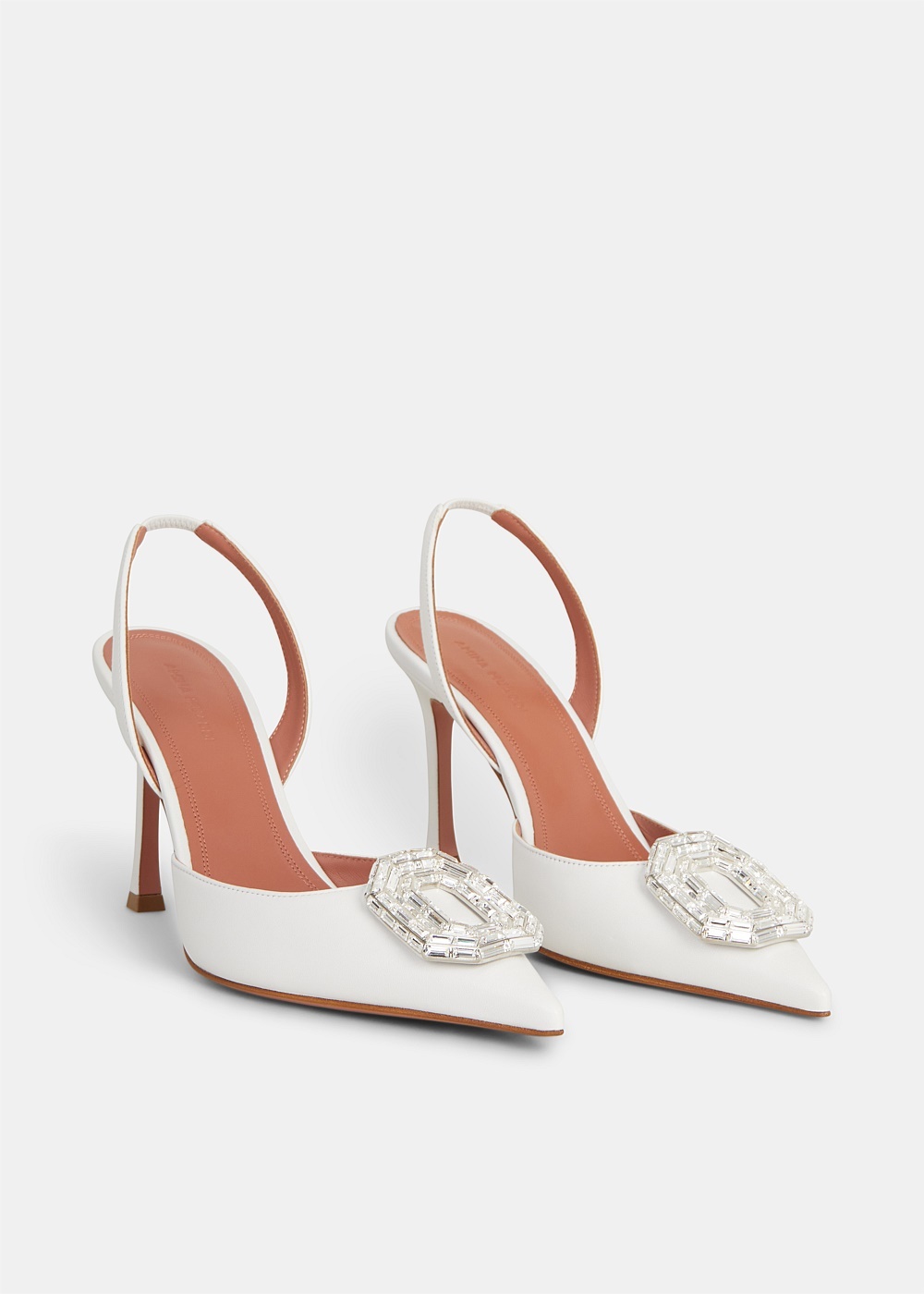 White Camelia Sling Nappa Heels - 2