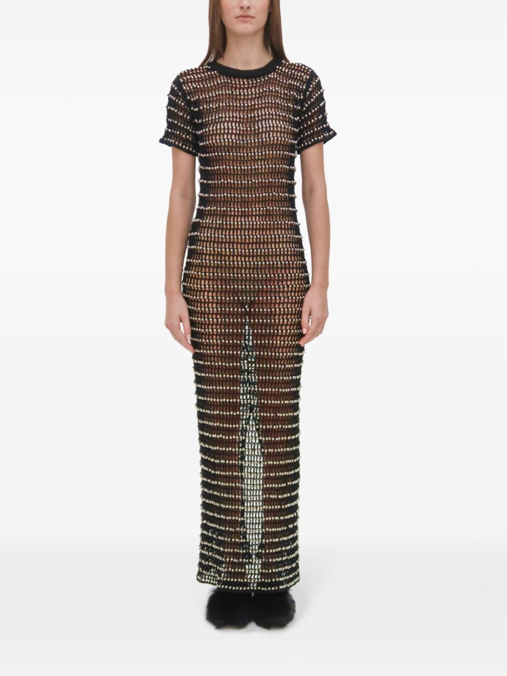 beaded crochet maxi dress - 3