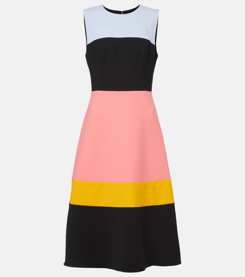 sleeveless colourblock midi dress - 1