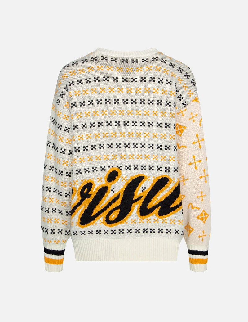 EVISU Logo Calligraphy Jacquard Knitted Sweater outlook