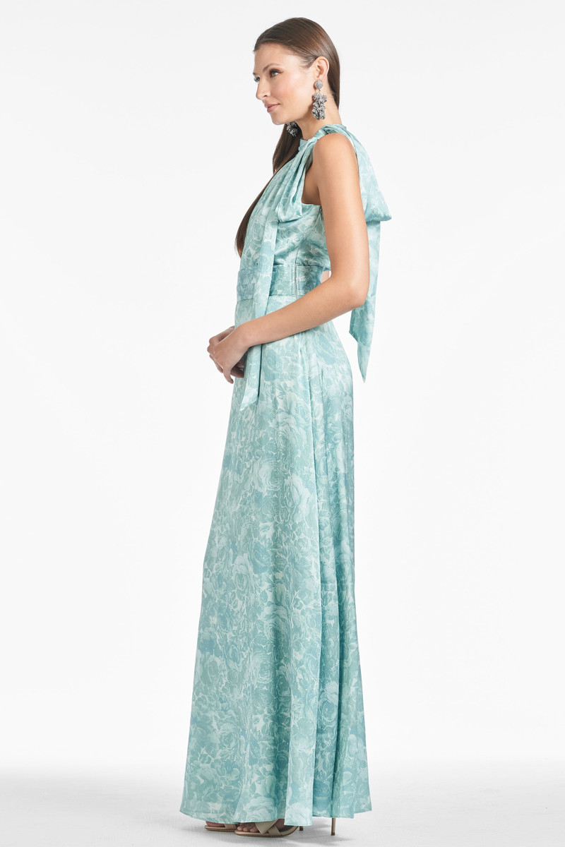 Kayla Gown - Sage Painted Floral 3