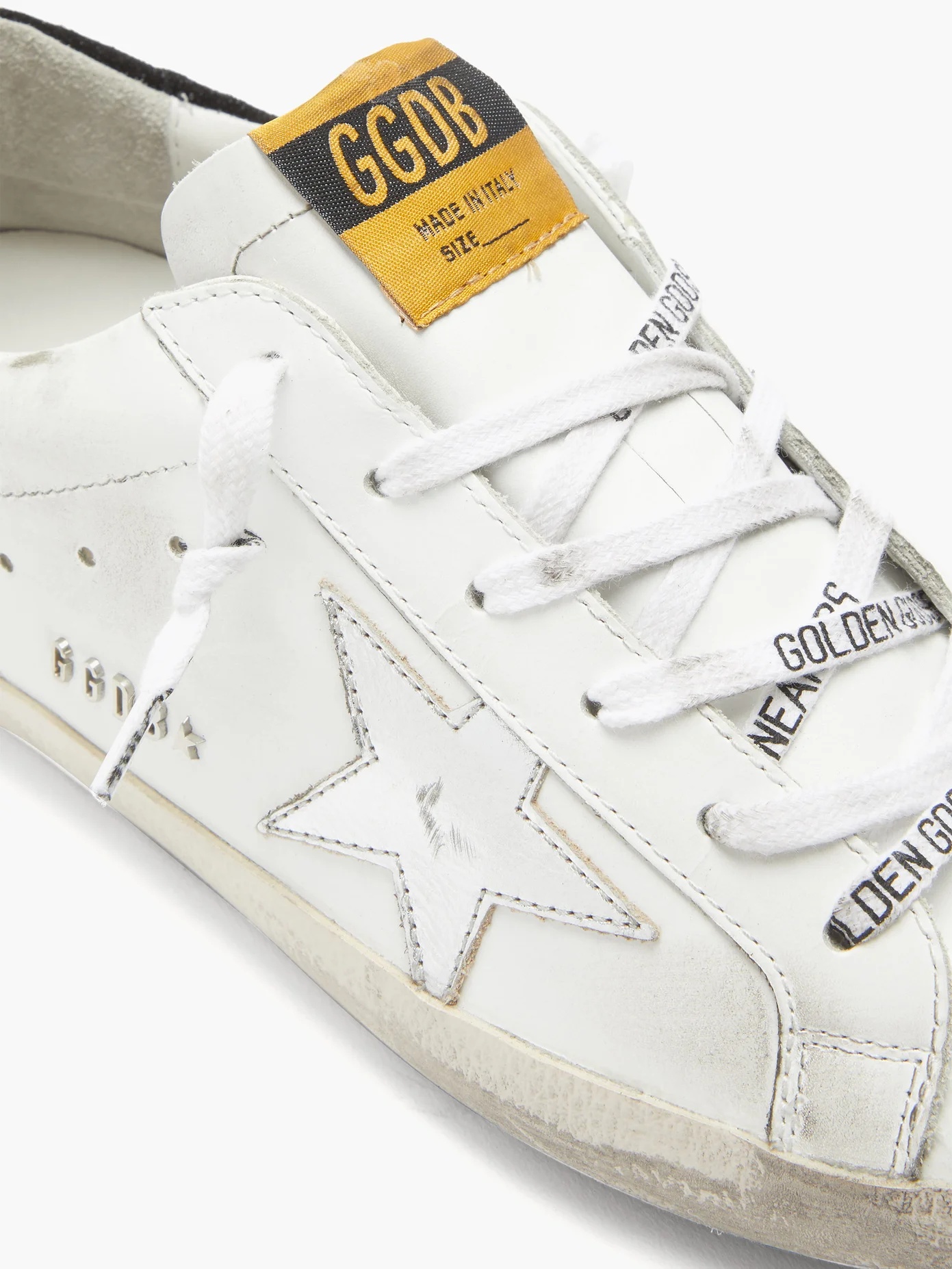 Superstar glitter-panelled leather trainers - 6