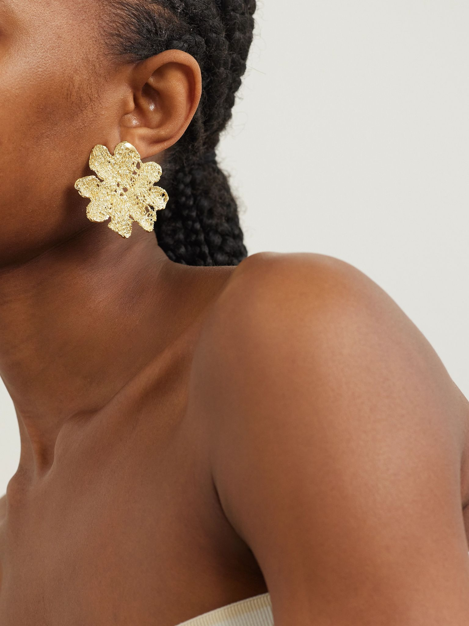 Anemone gold-plated earrings Gold - 2