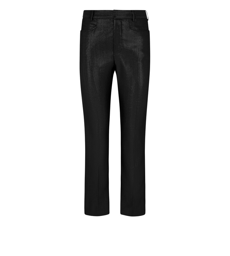 BROKEN LUREX TAILORING WOOL "WALLIS" TAILORED PANTS - 1