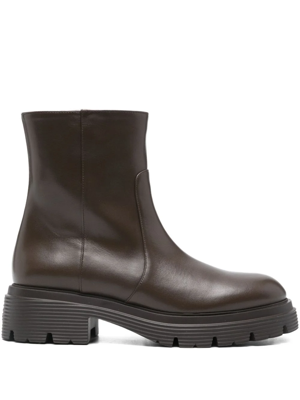 zip-detail leather boots - 1