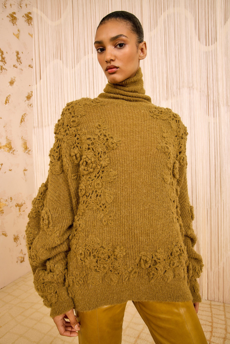 Lelou Crochet Knit Turtleneck 3