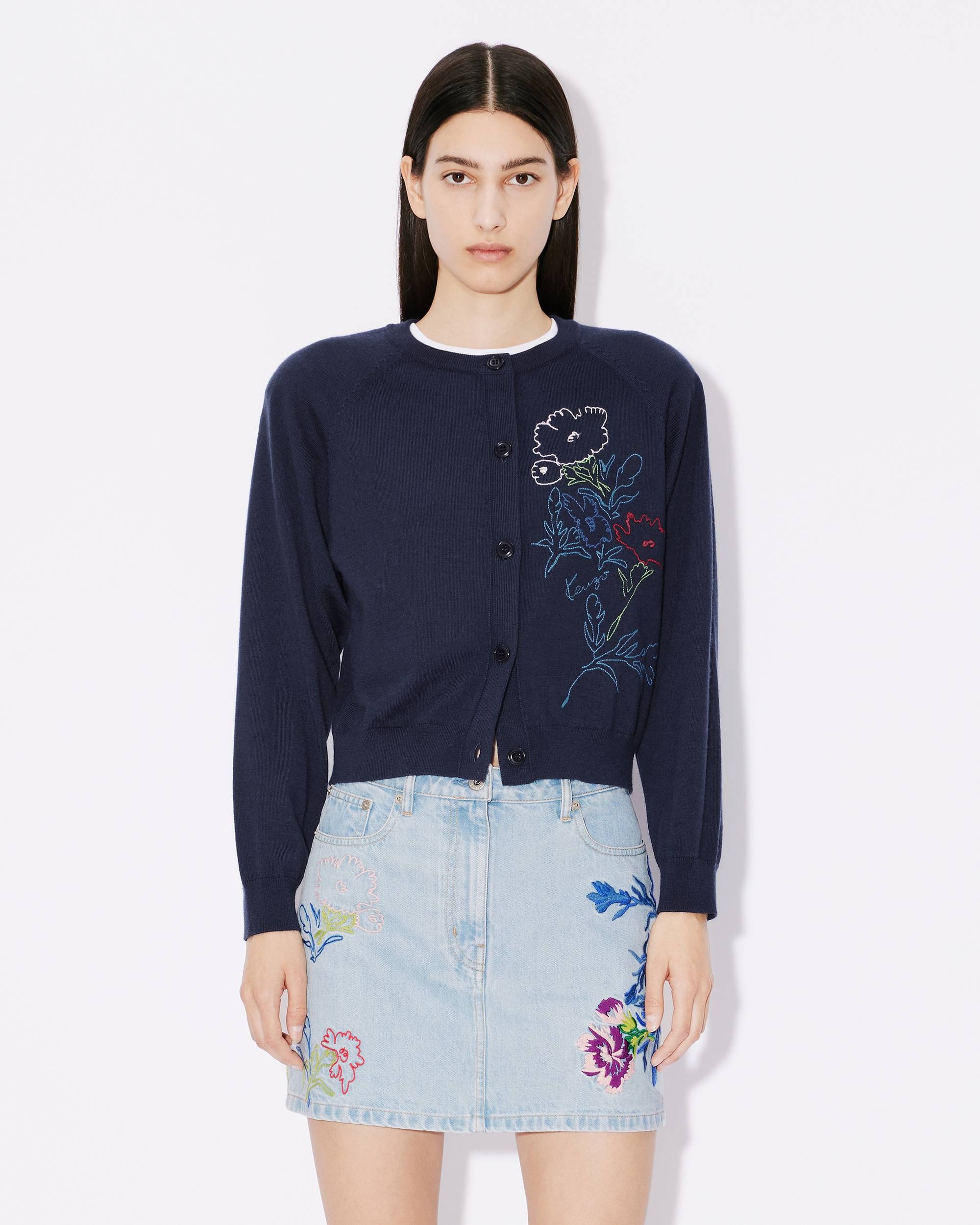 'KENZO Drawn Flowers' embroidered cardigan - 3