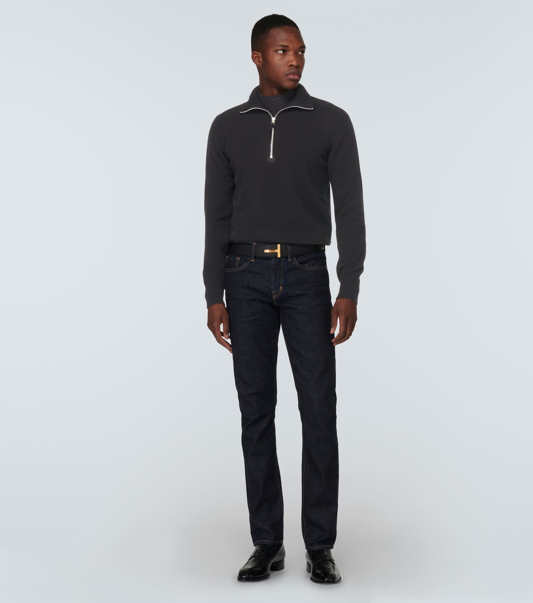 Wool and cashmere-blend half-zip sweater - 2
