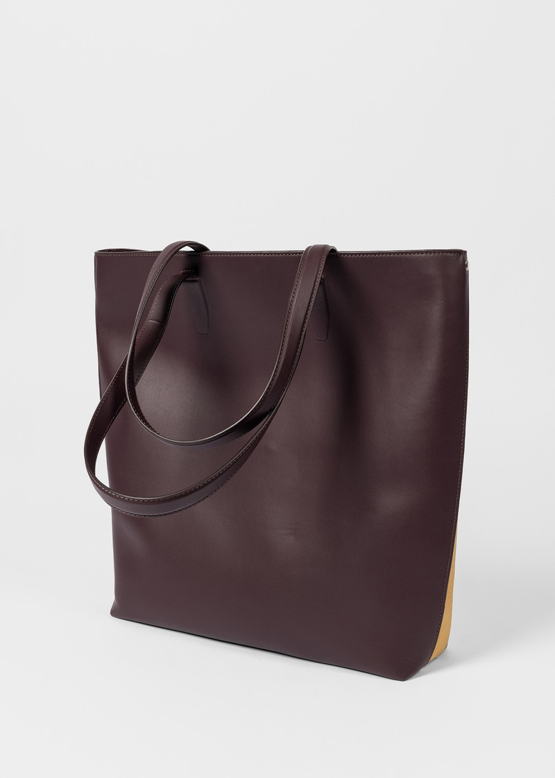 Paul Smith Burgundy Calf Leather Tote Bag outlook
