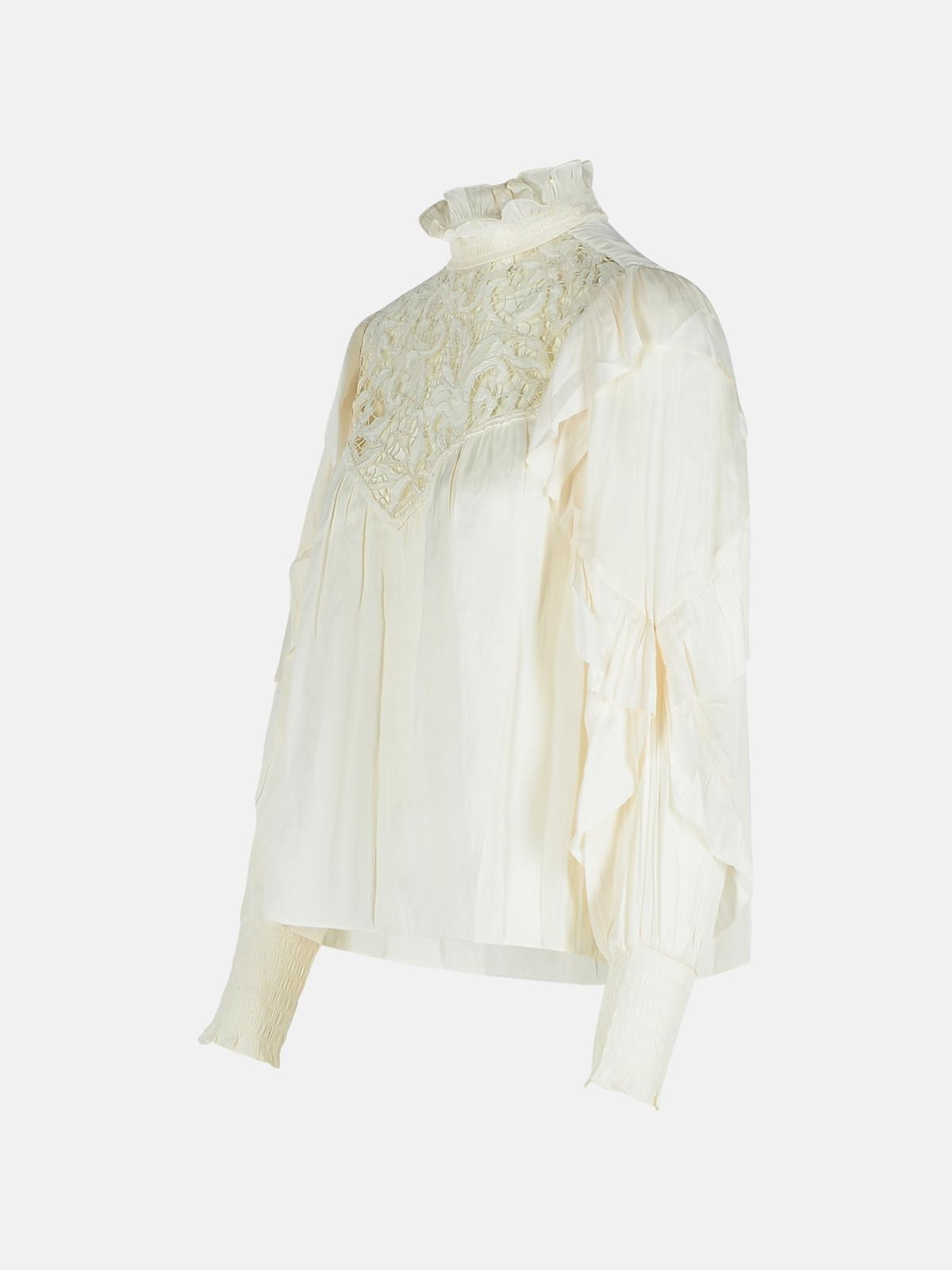 'SEILA' BEIGE POLYESTER BLOUSE - 2