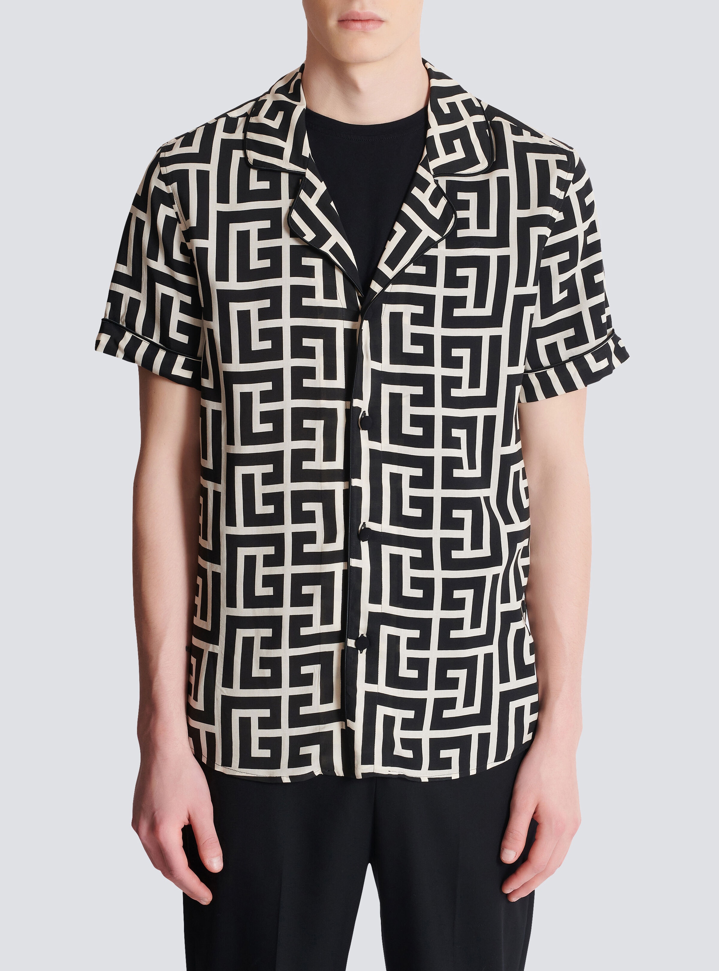 Pyjama shirt with monogrammed print - 5