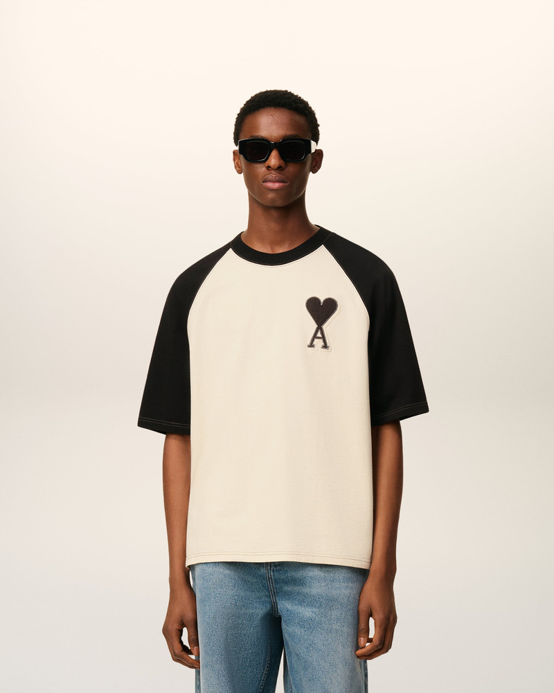 AMI Paris WHITE COTTON SHORT SLEEVES AMI DE COEUR T-SHIRT outlook