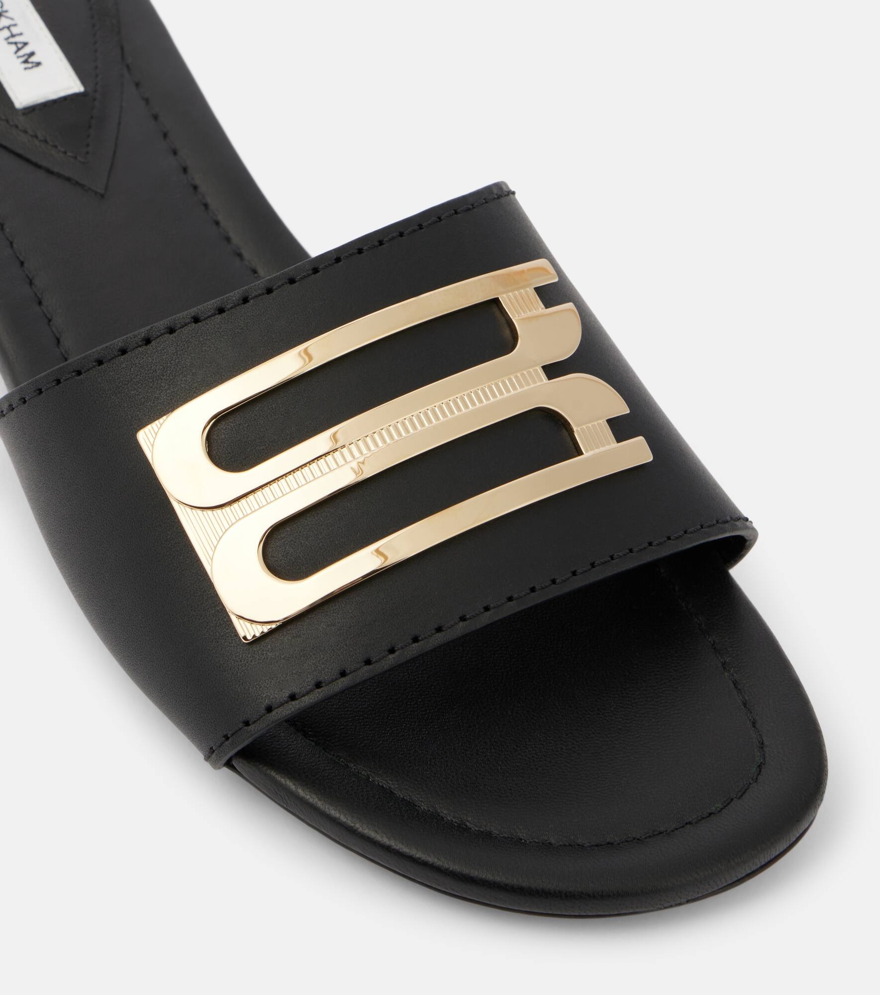 Logo leather slides - 5