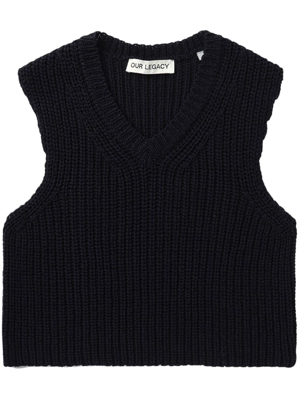 chunky ribbed-knit vest - 1