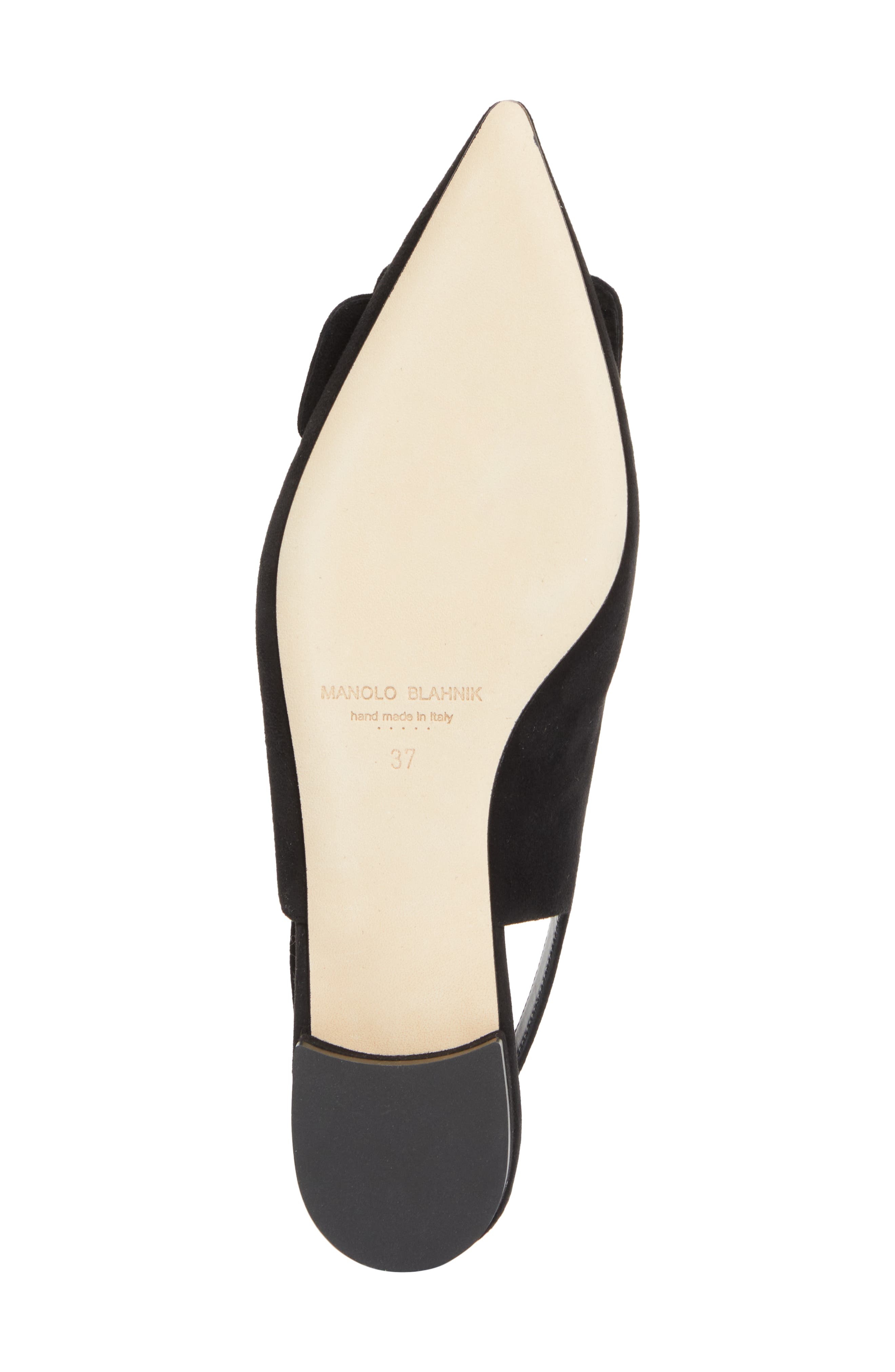Manolo Blahnik Maylura Buckle Pointed Toe Slingback Flat in Black at Nordstrom - 6