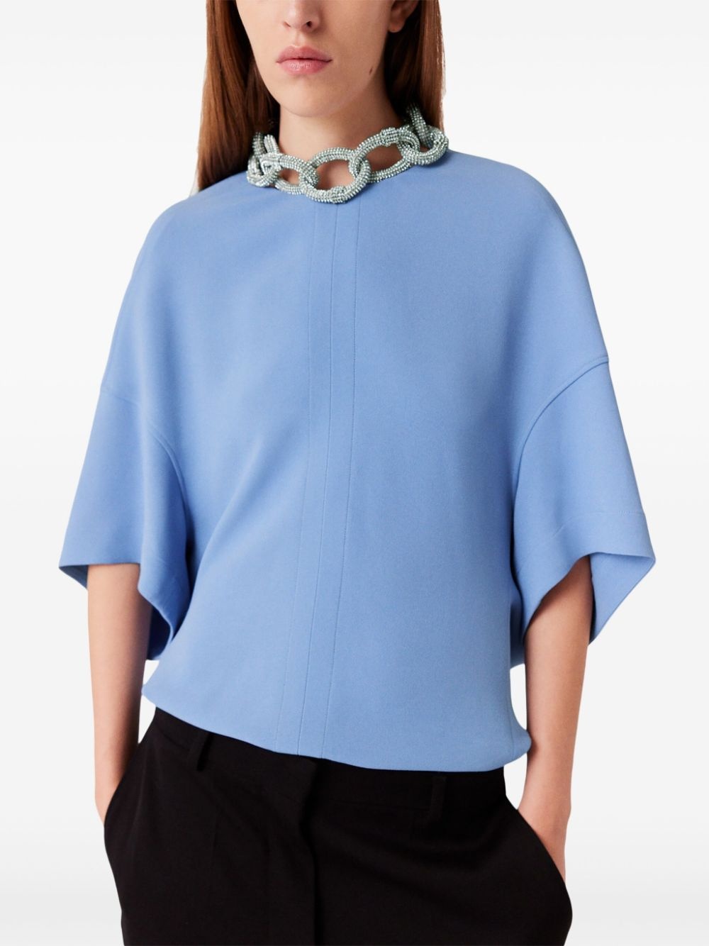 chain-detail short-sleeve top - 3