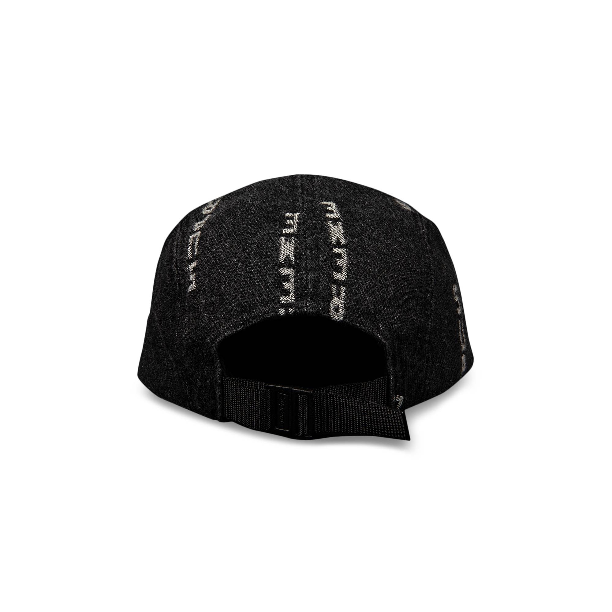 Supreme Logo Stripe Jacquard Denim Camp cap Black Supreme FW25 Jacquard Logos Denim Camp Cap Black Indigo $699  main image 4