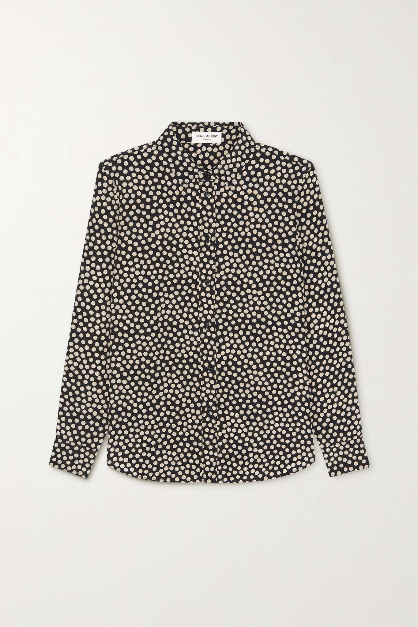 Polka-dot silk crepe de chine shirt - 1