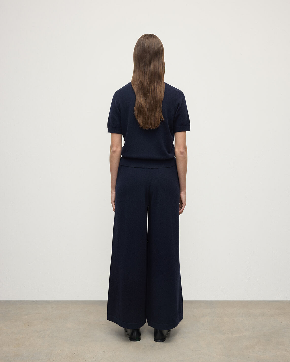 Navy Cashmere Trousers - 4