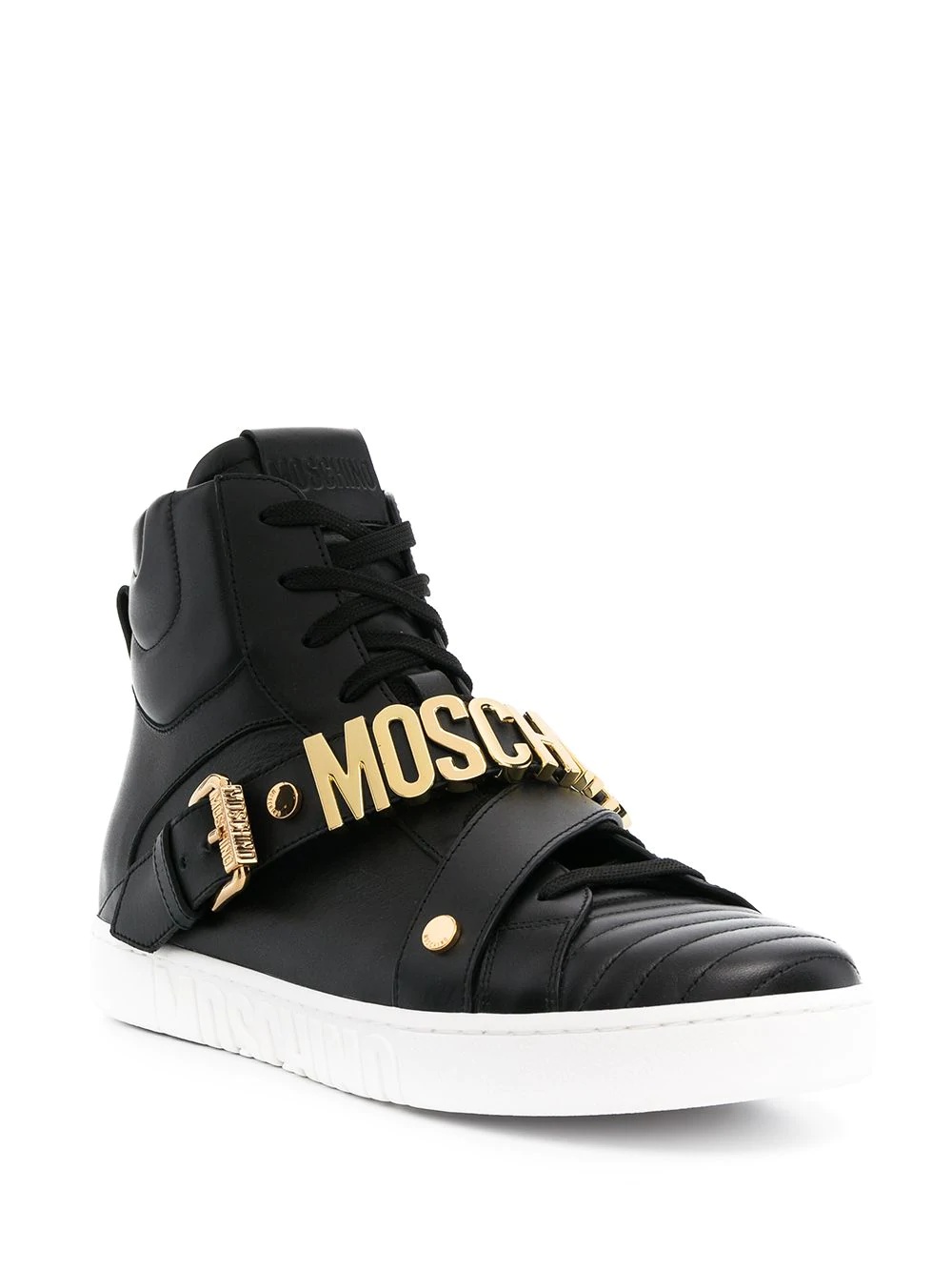 logo-plaque high-top sneakers - 2