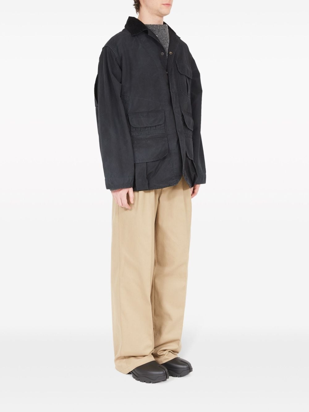 waxed cotton utility jacket - 3