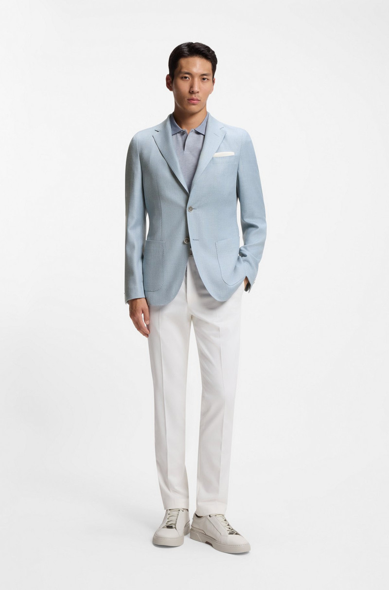 BOSS SLIM-FIT JACKET IN WOOL, SILK AND LINEN outlook
