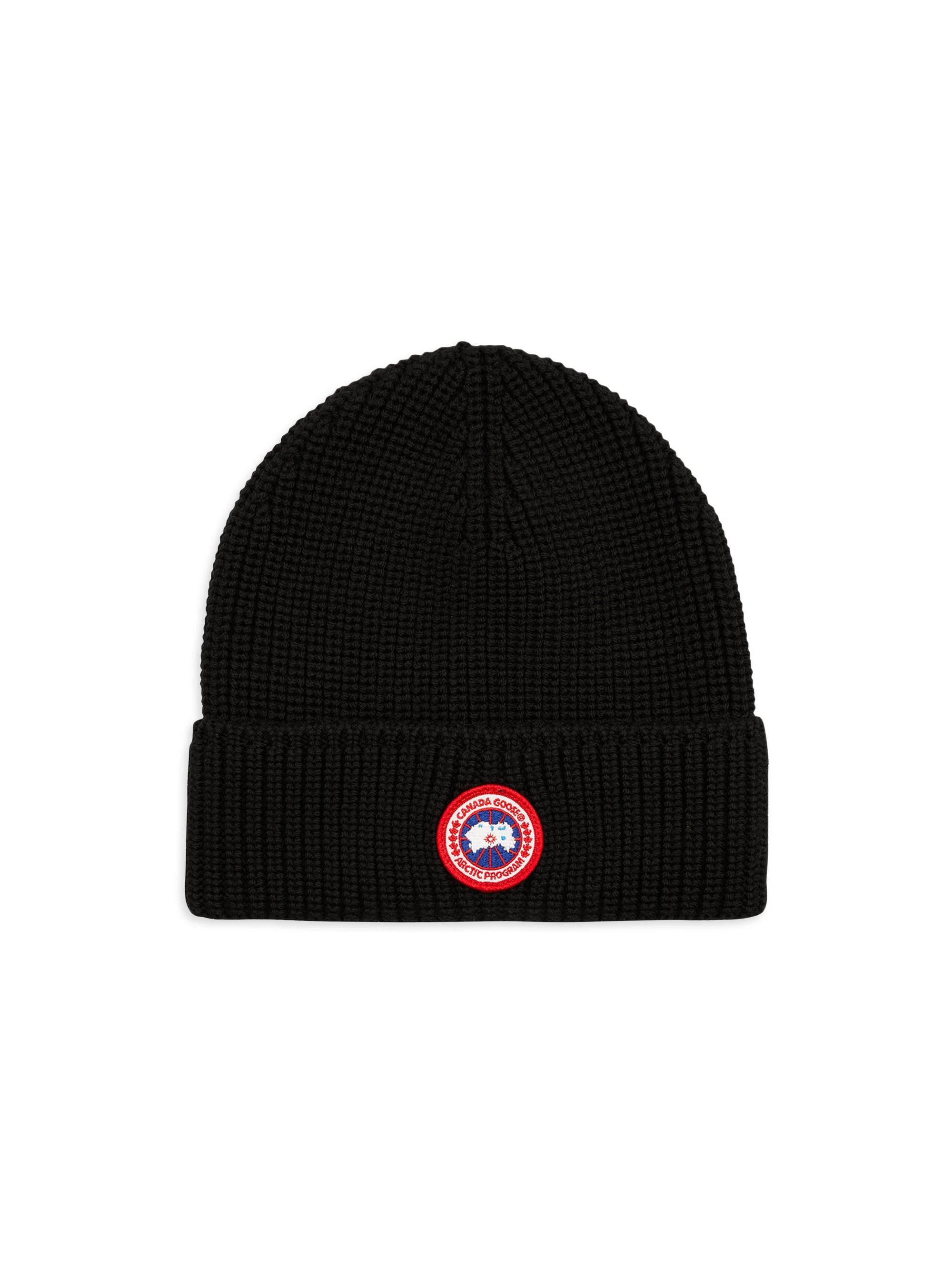 Men's Arctic Logo Patch Wool Beanie - Black - 1