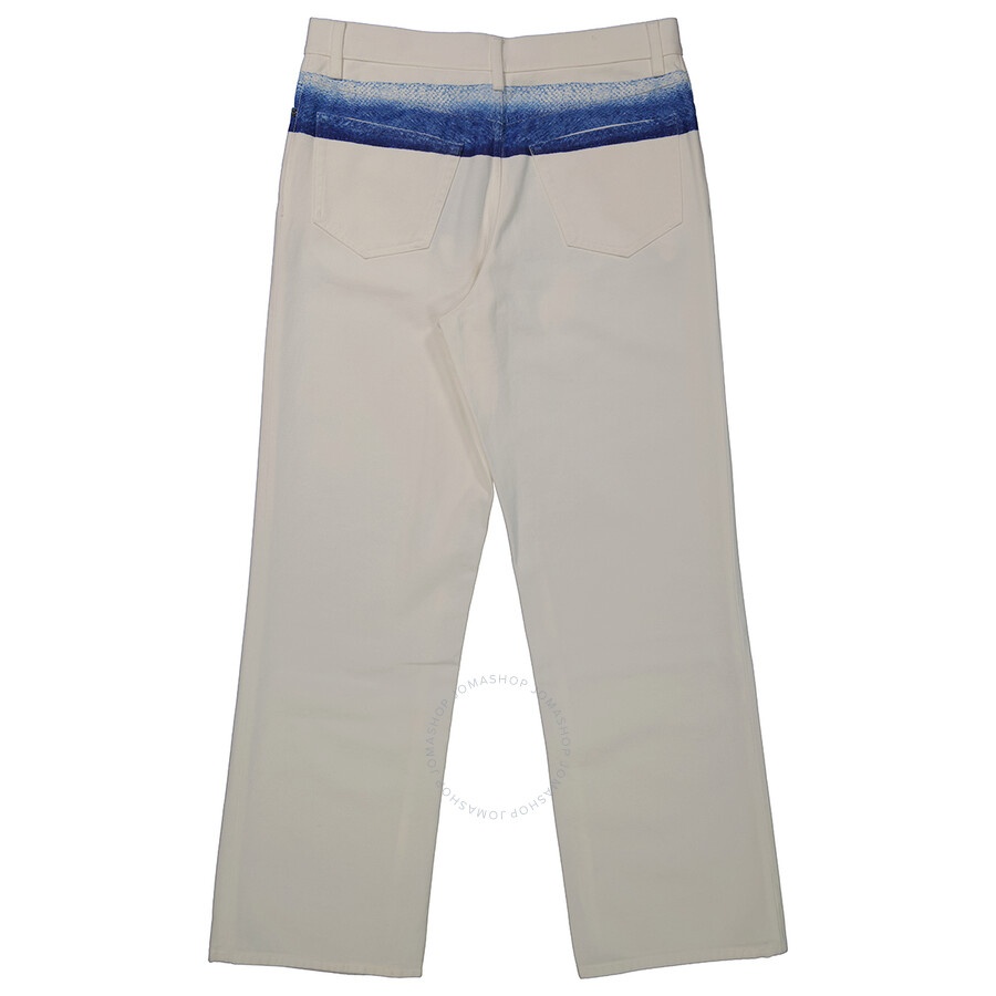 Burberry Men's White Mermaid Tail Printed Cotton-Denim Jeans - 2