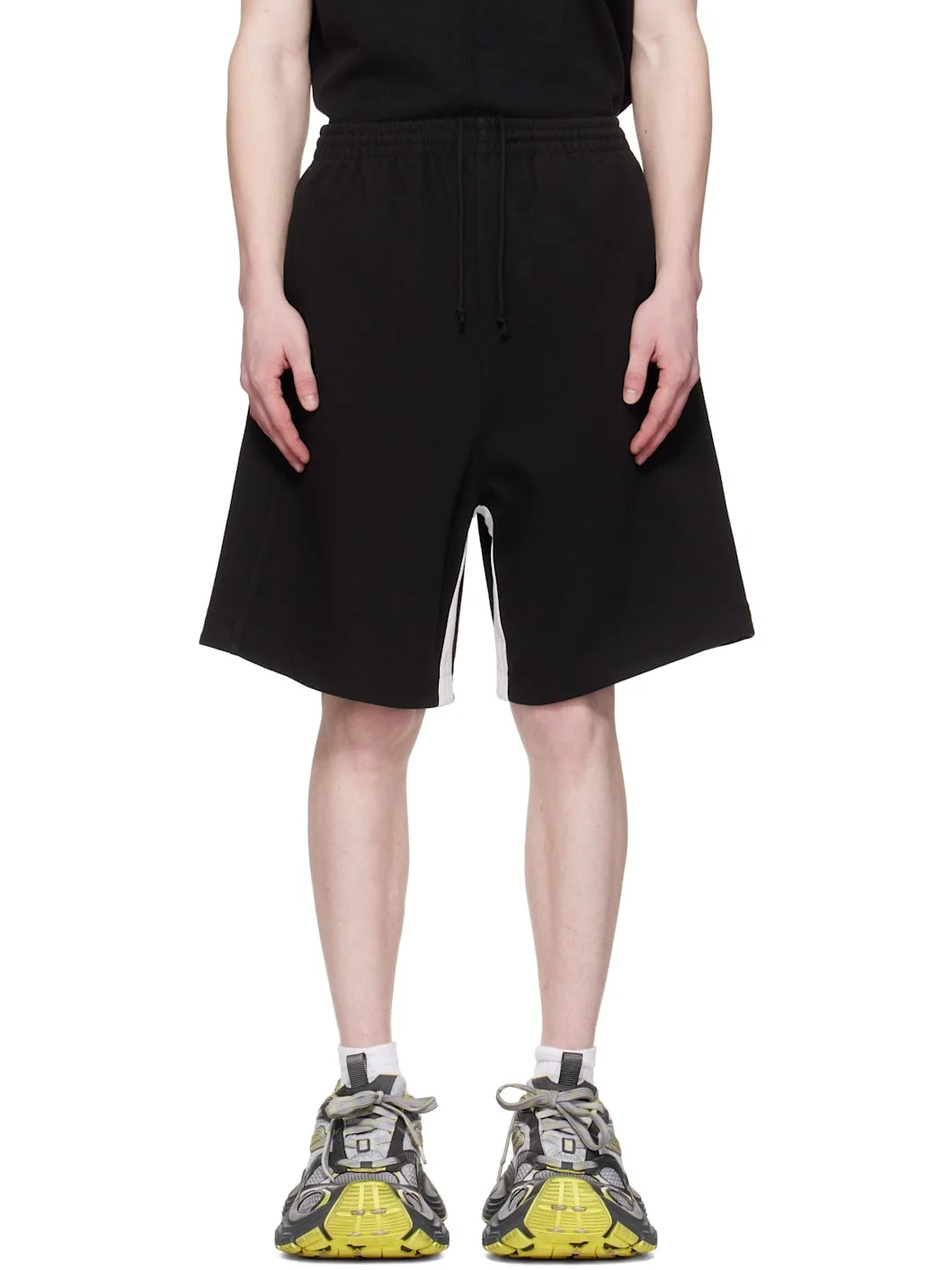 Black Contrast Track Shorts - 1