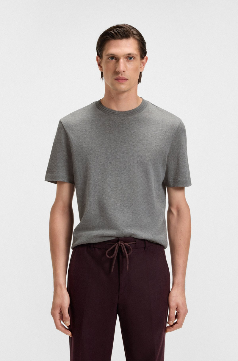 HERRINGBONE-STRUCTURE T-SHIRT IN COTTON 2