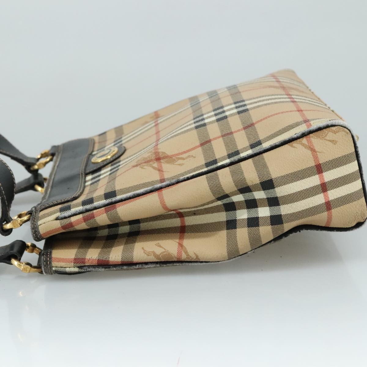 Burberry Nova Check Shoulder Bag Pvc Leather Beige - 4