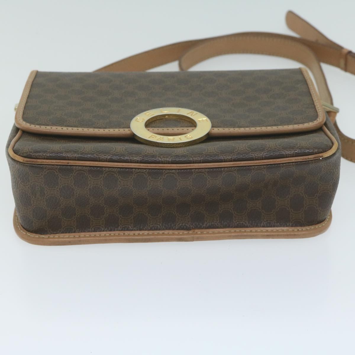 CELINE Macadam Canvas Shoulder Bag Pvc Brown - 5