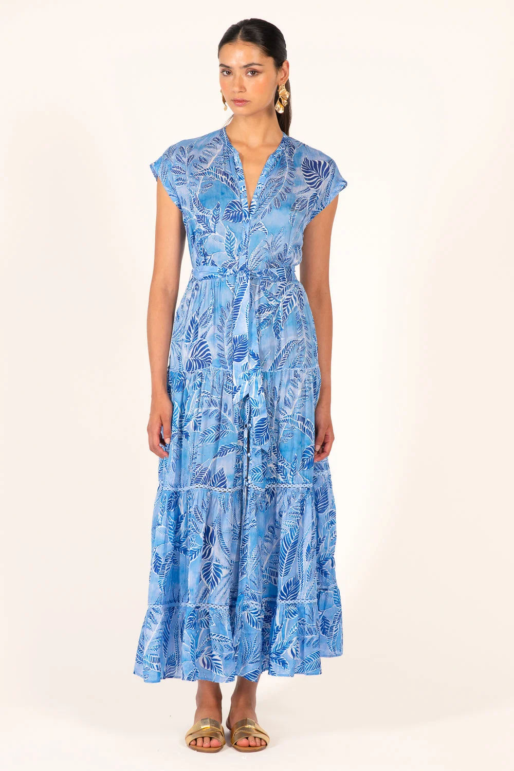 Long Dress Kora - Blue Calathea - 1