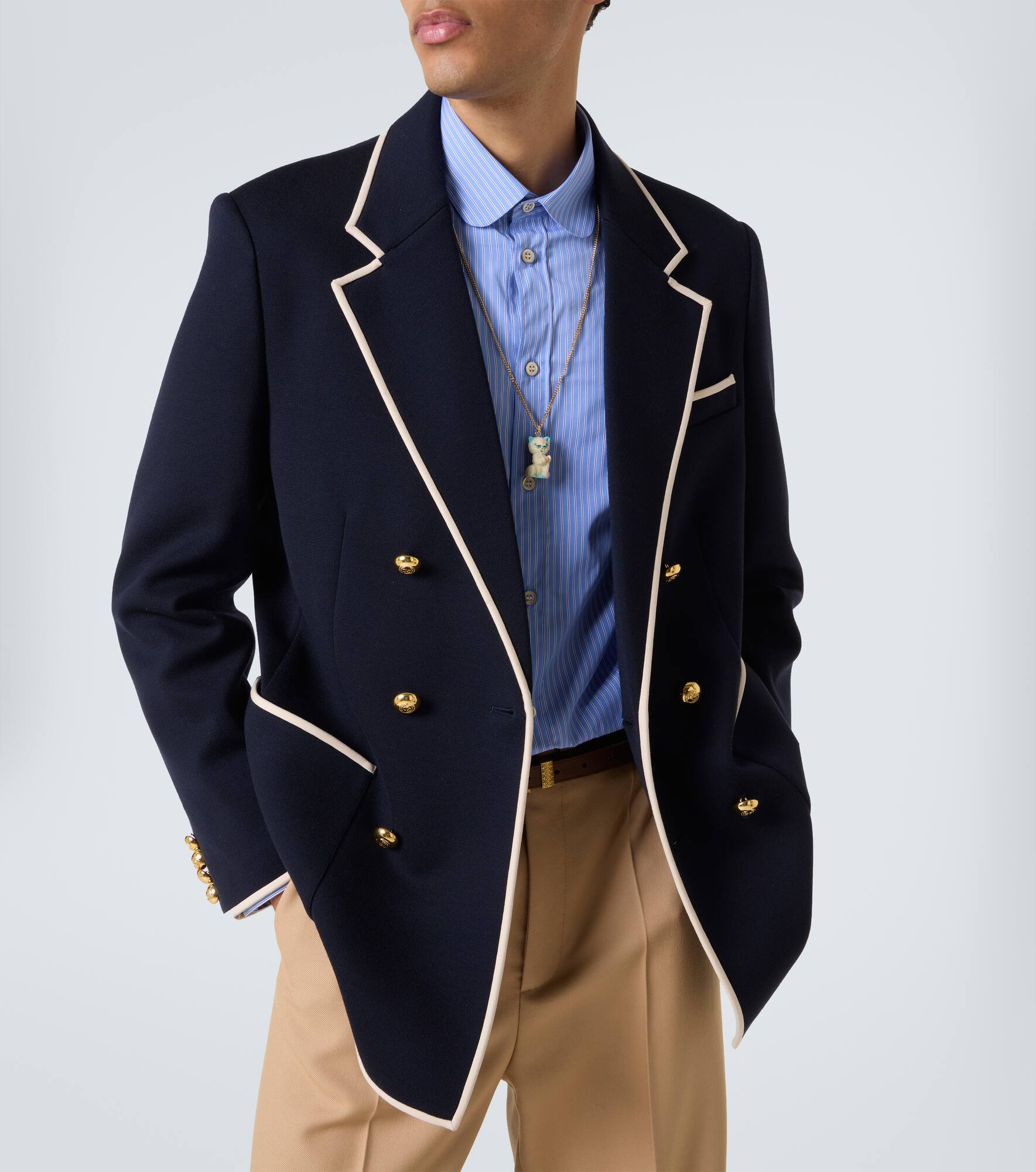 Wool jersey blazer - 5