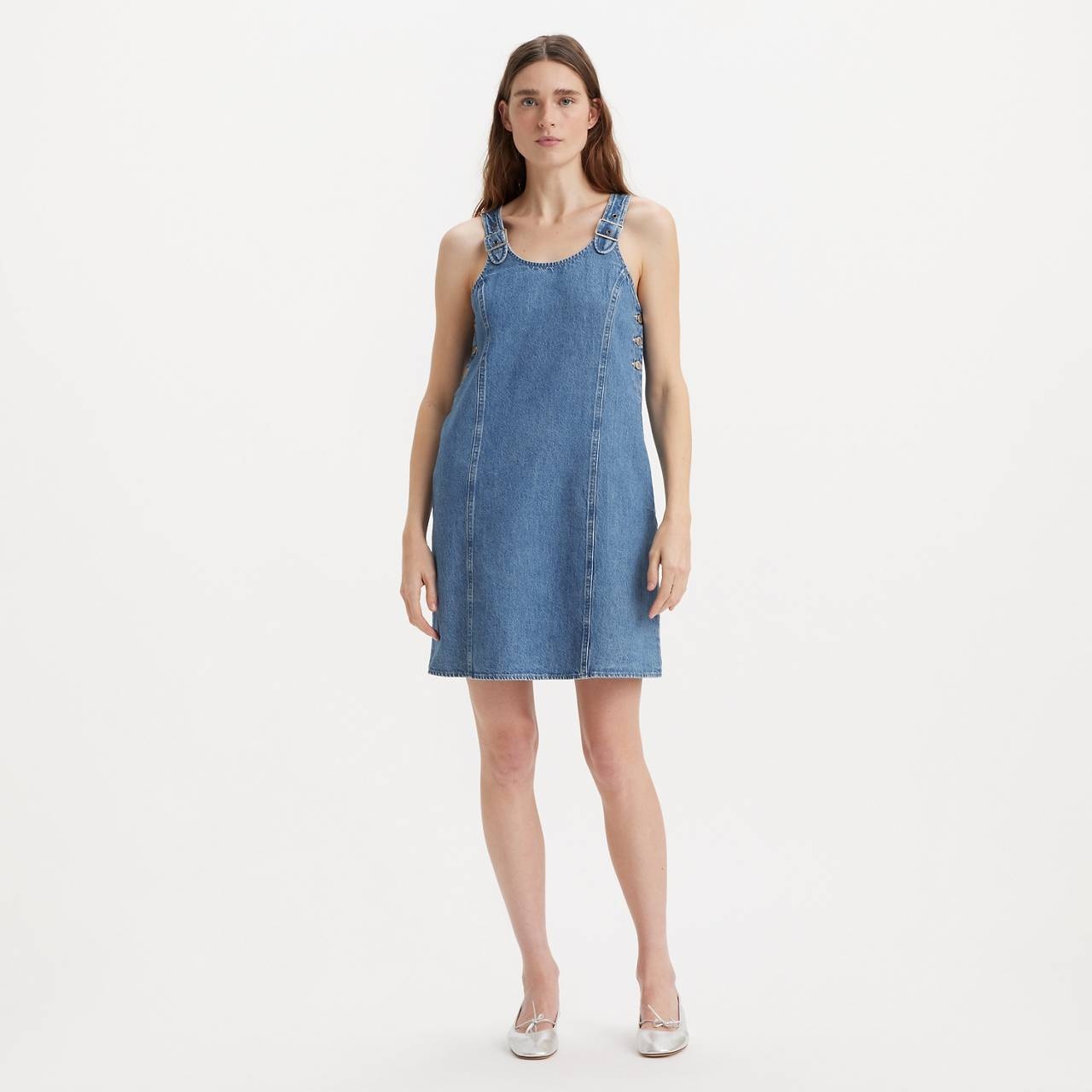 ALY DENIM JUMPER DRESS - 1