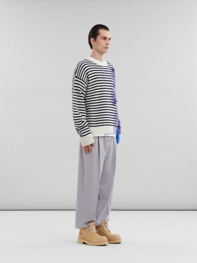 MULTICOLOUR STRIPED WOOL-MOHAIR TWO-IN-ONE JUMPER - 5