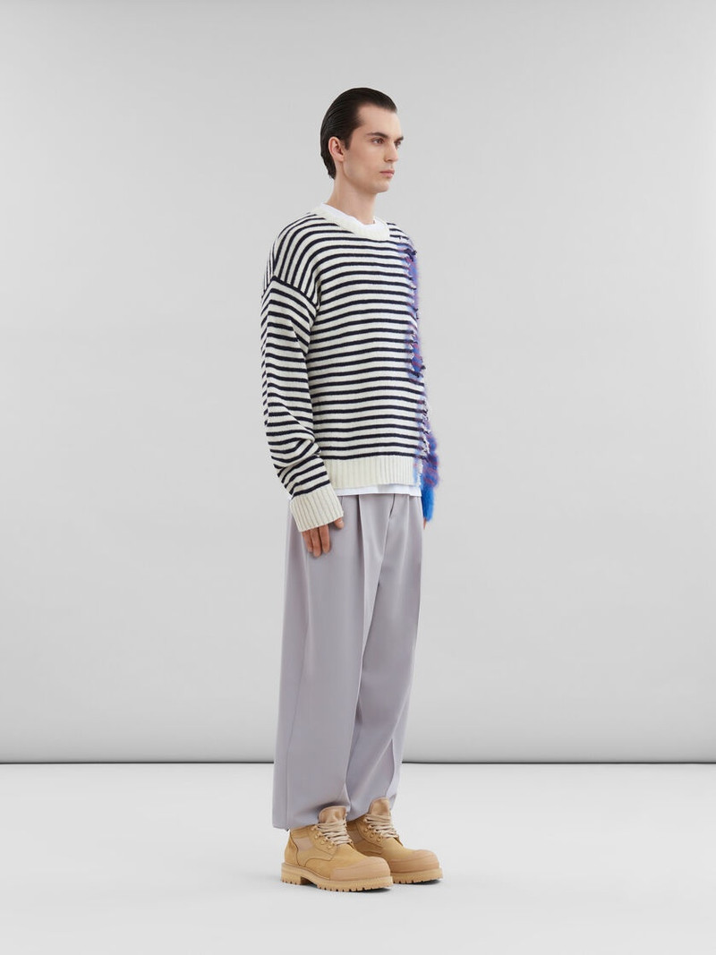 MULTICOLOUR STRIPED WOOL-MOHAIR TWO-IN-ONE JUMPER 5