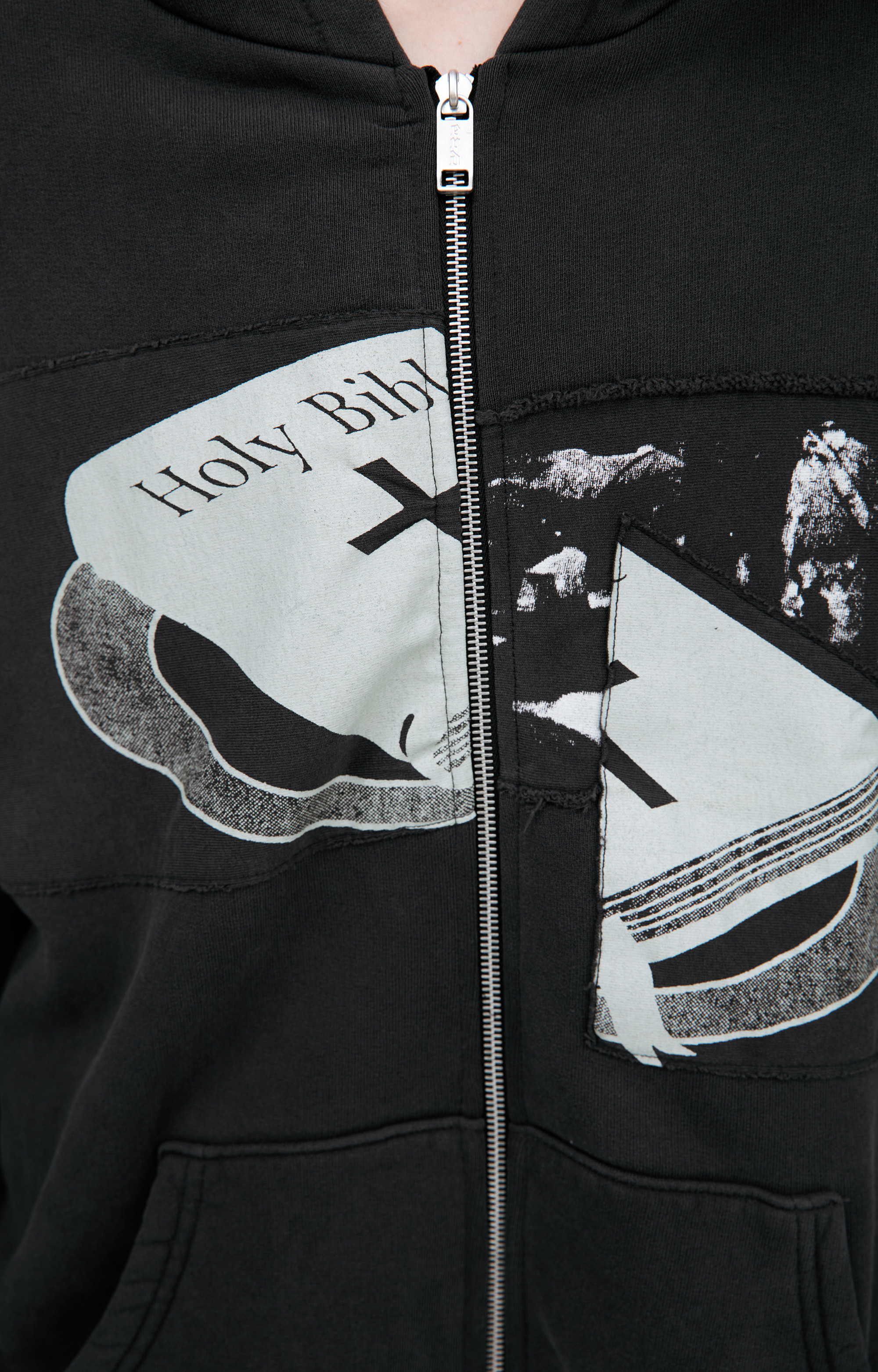 BLACK ZIP UP HOODIE - 4