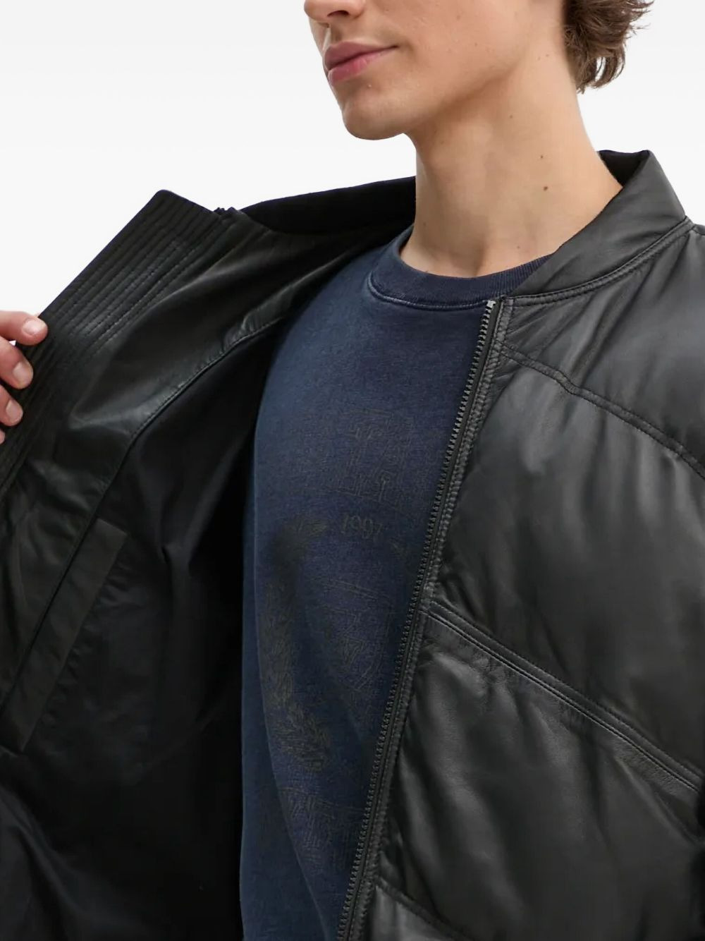 quilted leather jacket - 4