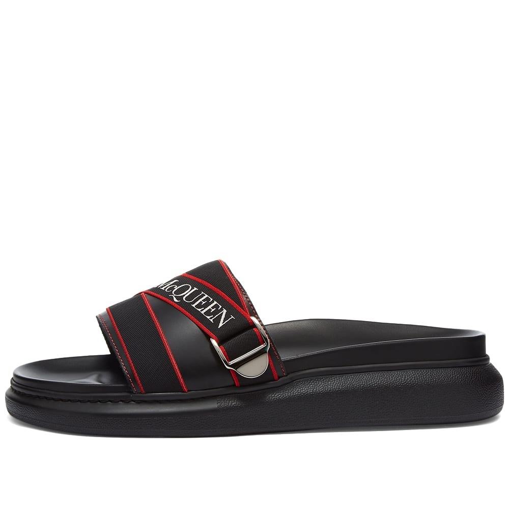 Alexander McQueen Wedge Sole Taping Logo Pool Slide - 2