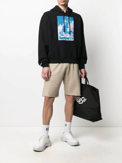 Heron Preston birds-print cotton hoodie outlook