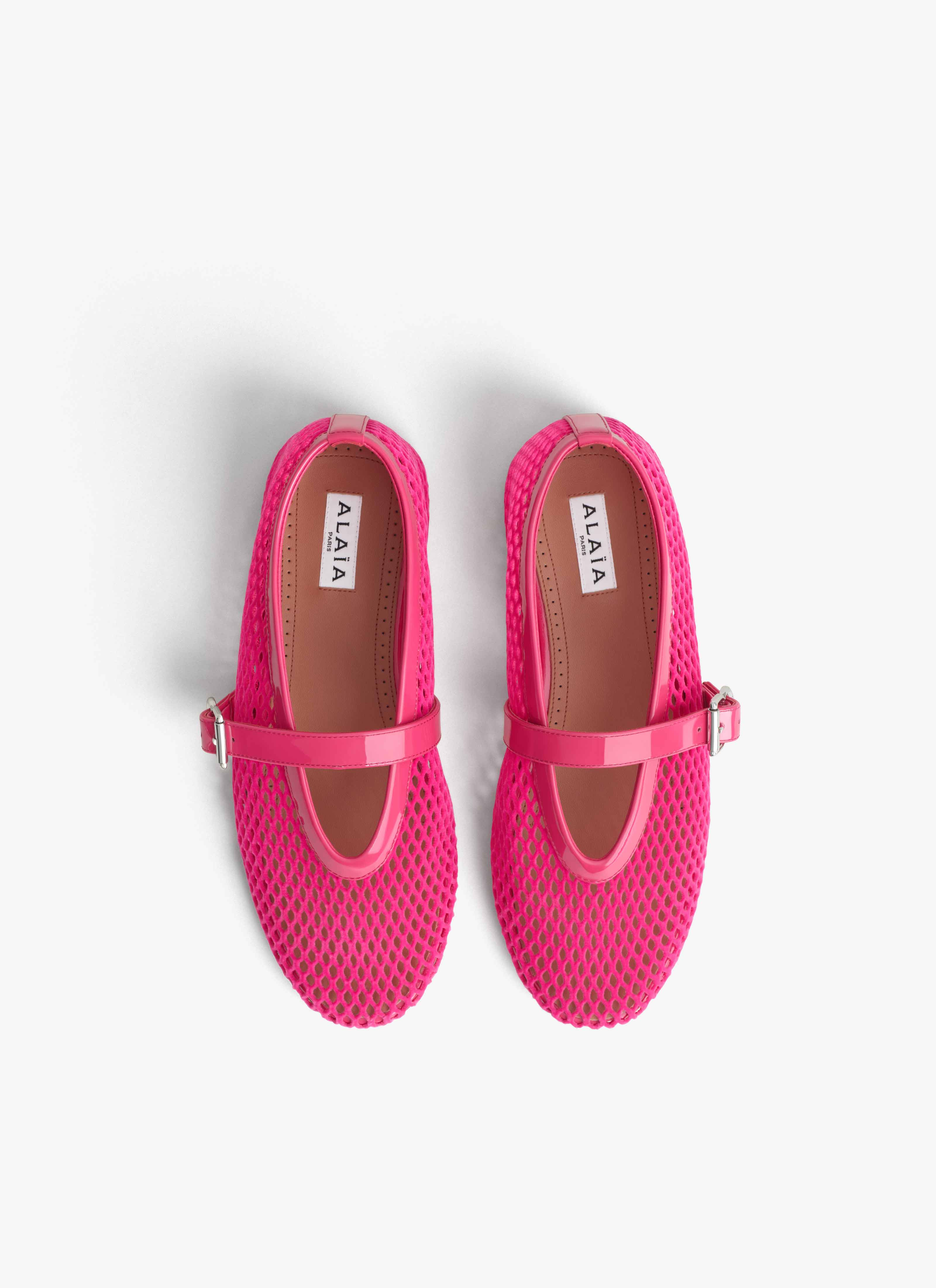 BALLET FLATS IN VELVET EFFECT FISHNET - 2