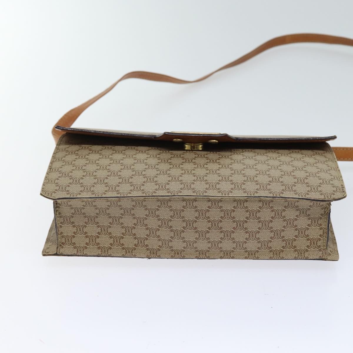 CELINE Macadam Canvas Shoulder Bag Coated Canvas Beige - 5