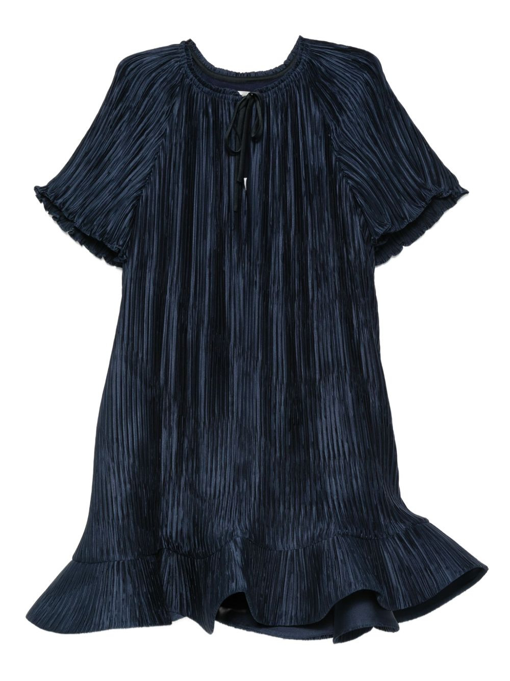 plissé ruffled mini dress - 1