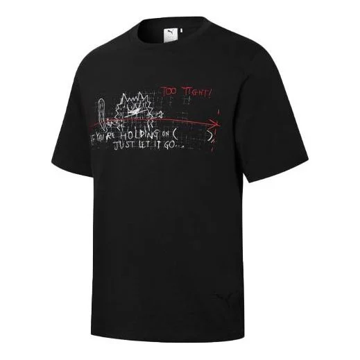 PUMA x MICHAEL LAU Jointly Signed Cartoon Printing Causual Sports Round Collar Male Black 531320-01 - 1