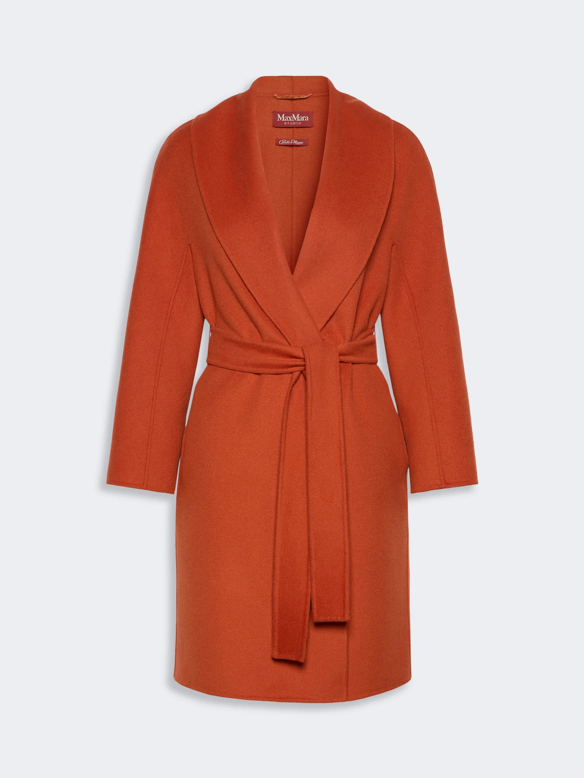 ESTREMO Wool, cashmere and silk robe coat - TERRA COTTA - 1