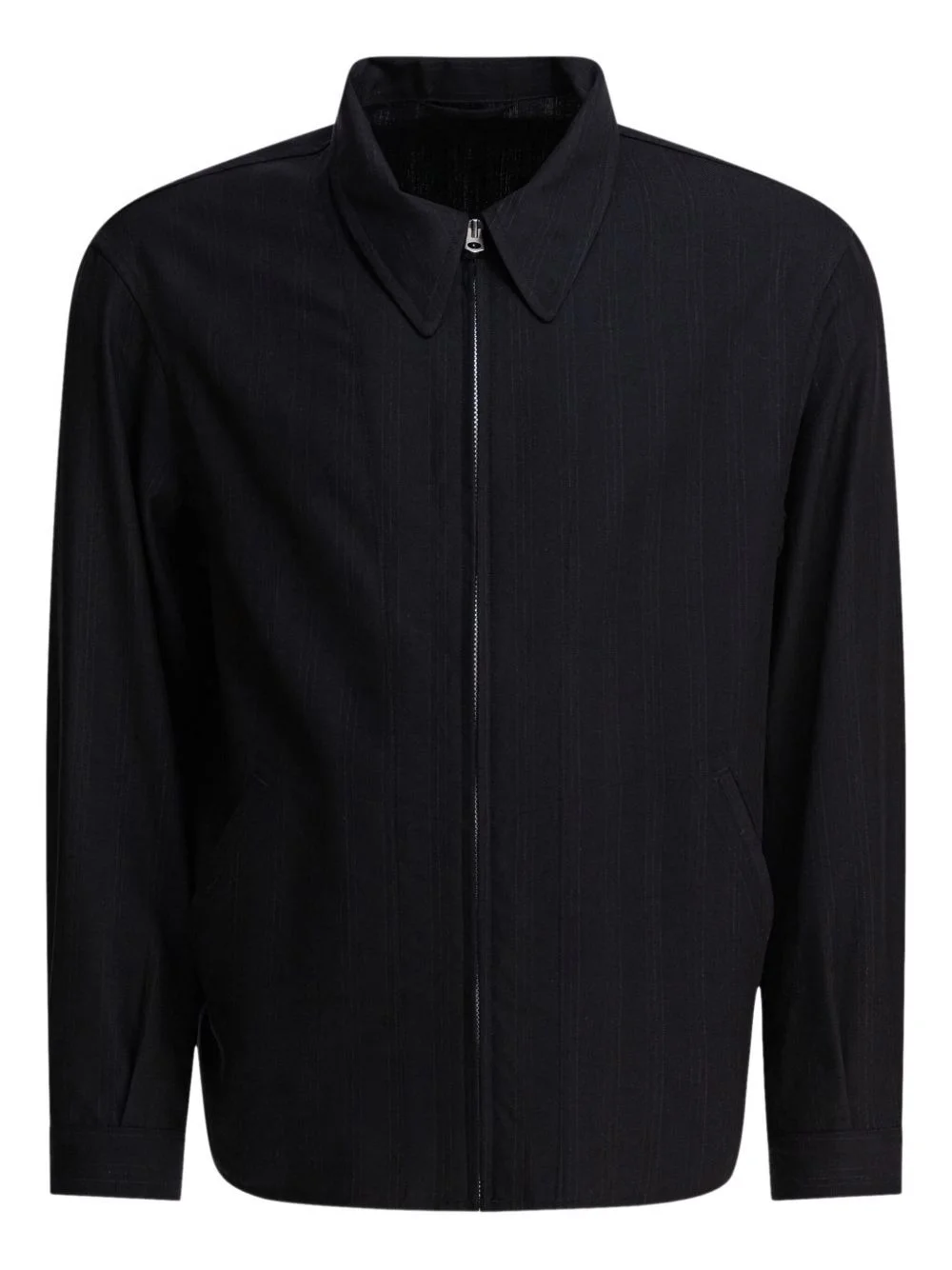 pinstripe-pattern zip-front jacket - 1