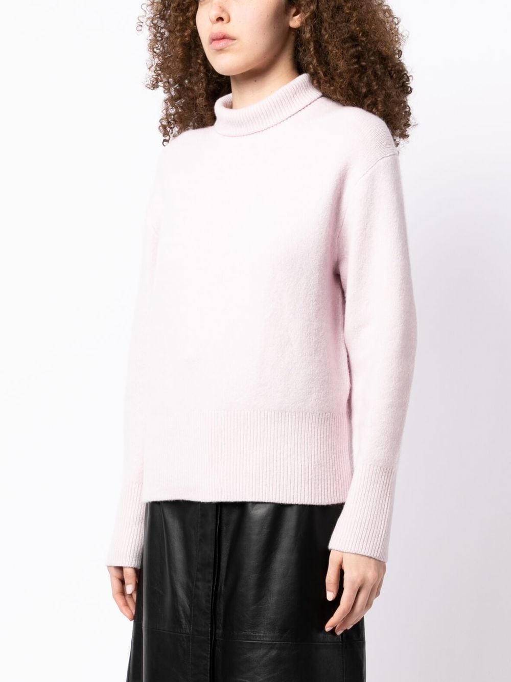 brushed-finish roll-neck sweater - 3