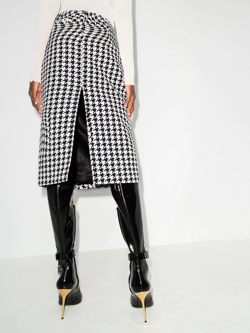 houndstooth-print pencil skirt - 3