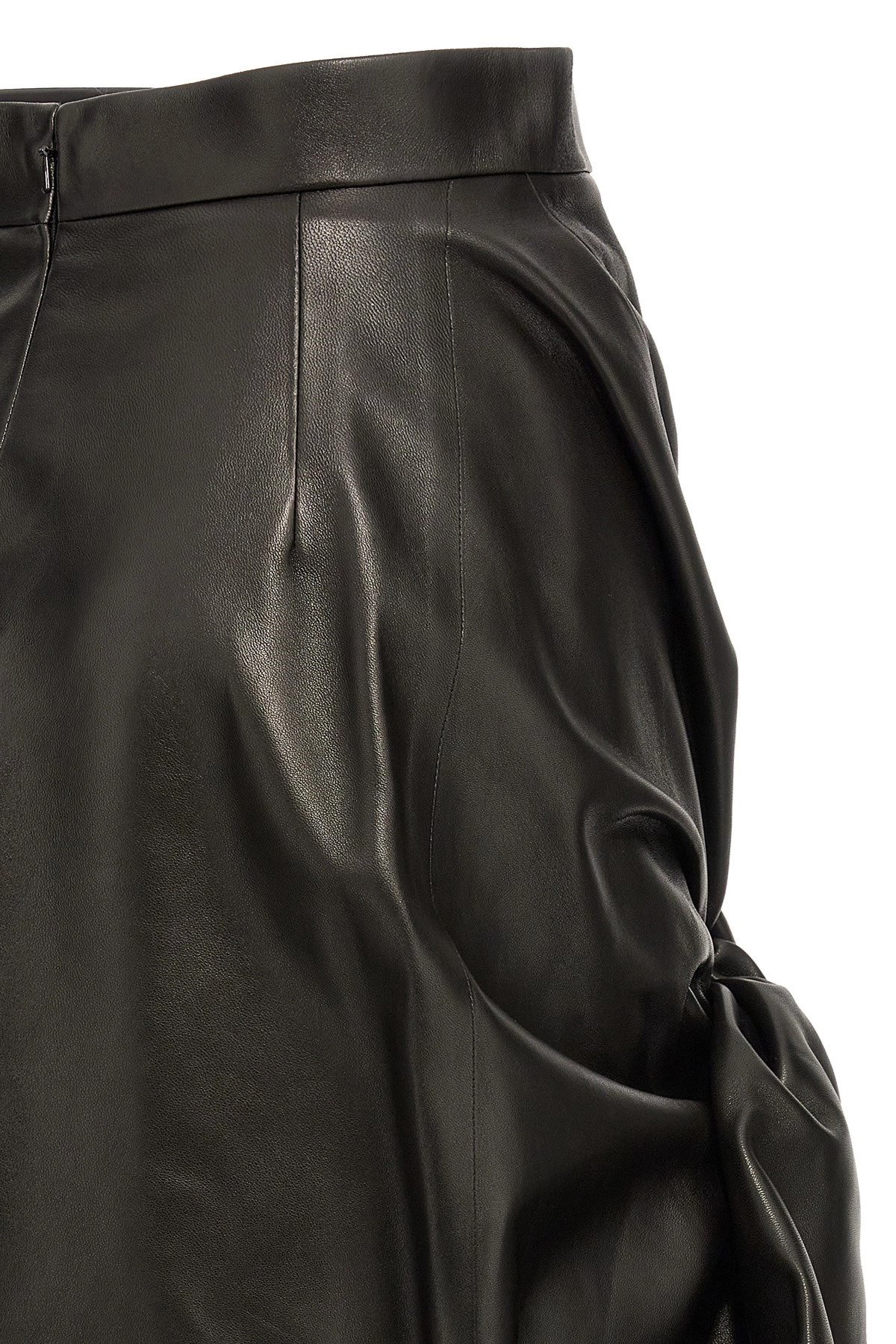 Maxi bow leather skirt - 5